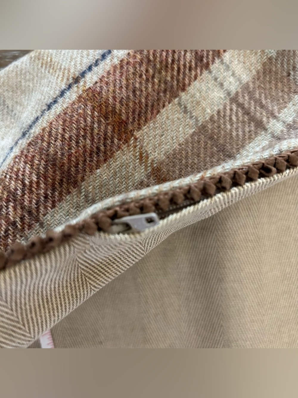 VTG Ethan Allen Tartan Plaid Wool Cotton Euro Sham Set of 2  25x25 Made in USA - Picture 4 of 11